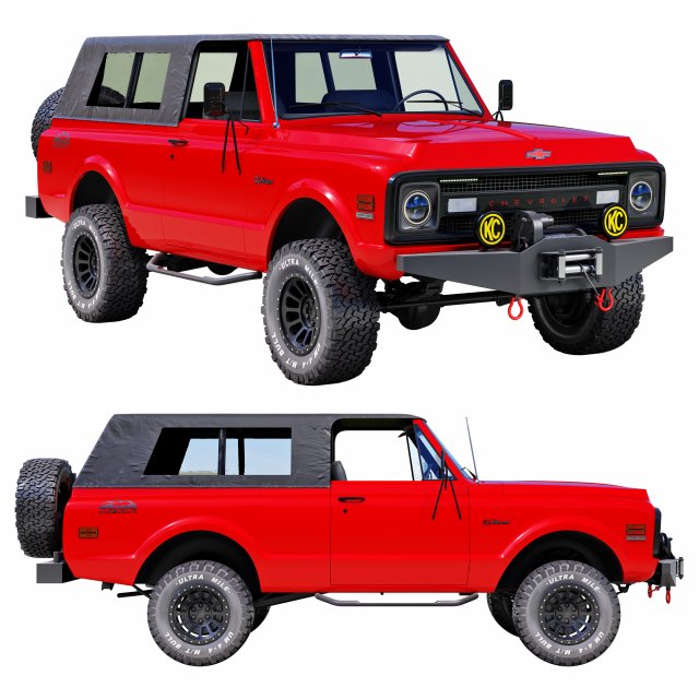 Chevrolet K5 blazer 1969 custom Model 3D .c4d .max .obj .3ds .fbx .stl .blend 