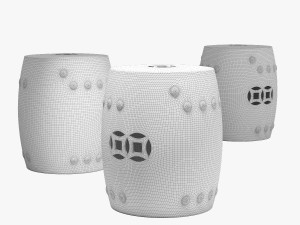 Asian drum table 001 Model 3D
