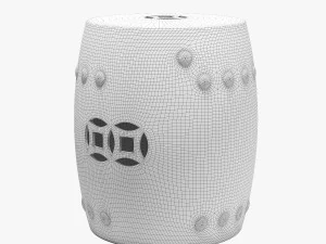 Asian drum table 001 3D Model