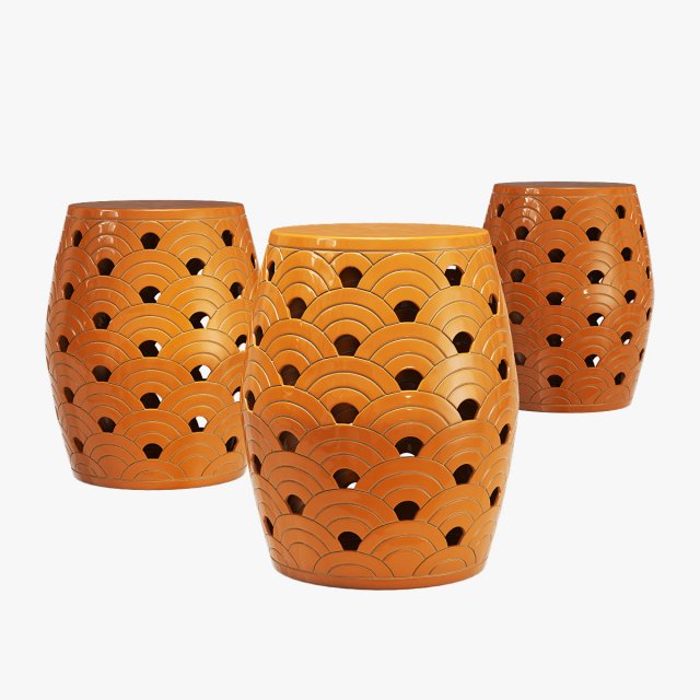 Bay isle home wave garden stool 3D 模型 .c4d .max .obj .3ds .fbx .stl .blend 