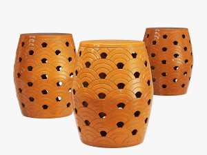 Bay isle home wave garden stool 3Dモデル