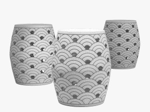 Bay isle home wave garden stool 3D 模型
