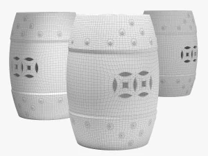 Charlton home gagnon glazed ceramic garden stool 3D Model