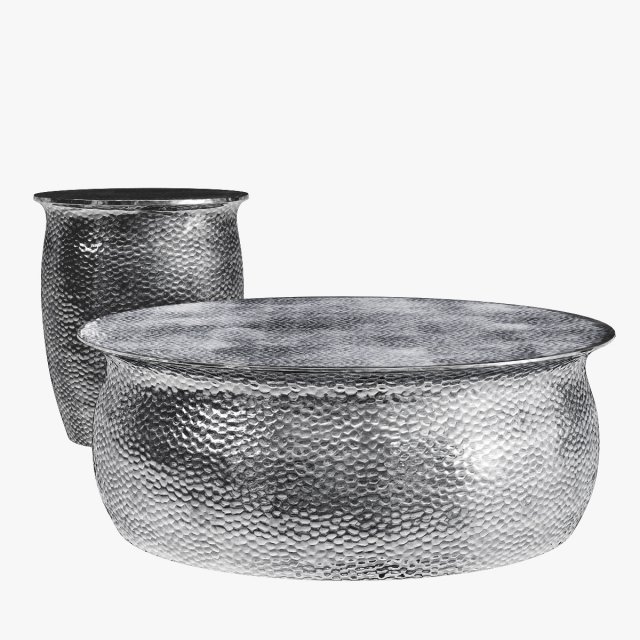 Horizon interseas hammered end and coffee table aluminium 3D 模型 .c4d .max .obj .3ds .fbx .stl .blend 