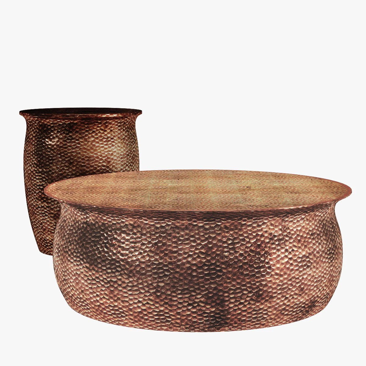 Horizon interseas hammered end and coffee table rose gold 3D Model .c4d .max .obj .3ds .fbx .stl .blend 