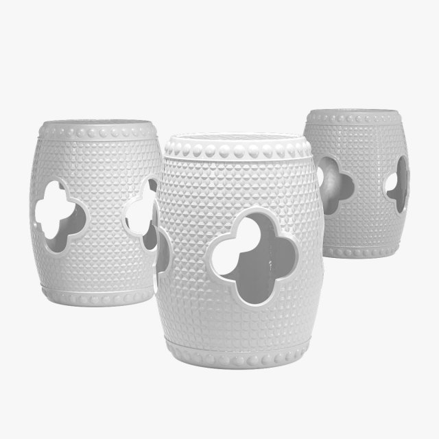 Kathy Kuo home gaoi global bazaar floral porcelain stool 3D 모델 .c4d .max .obj .3ds .fbx .stl .blend 