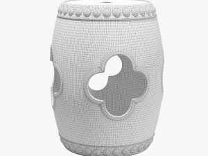 Kathy Kuo home gaoi global bazaar floral porcelain stool 3D 모델