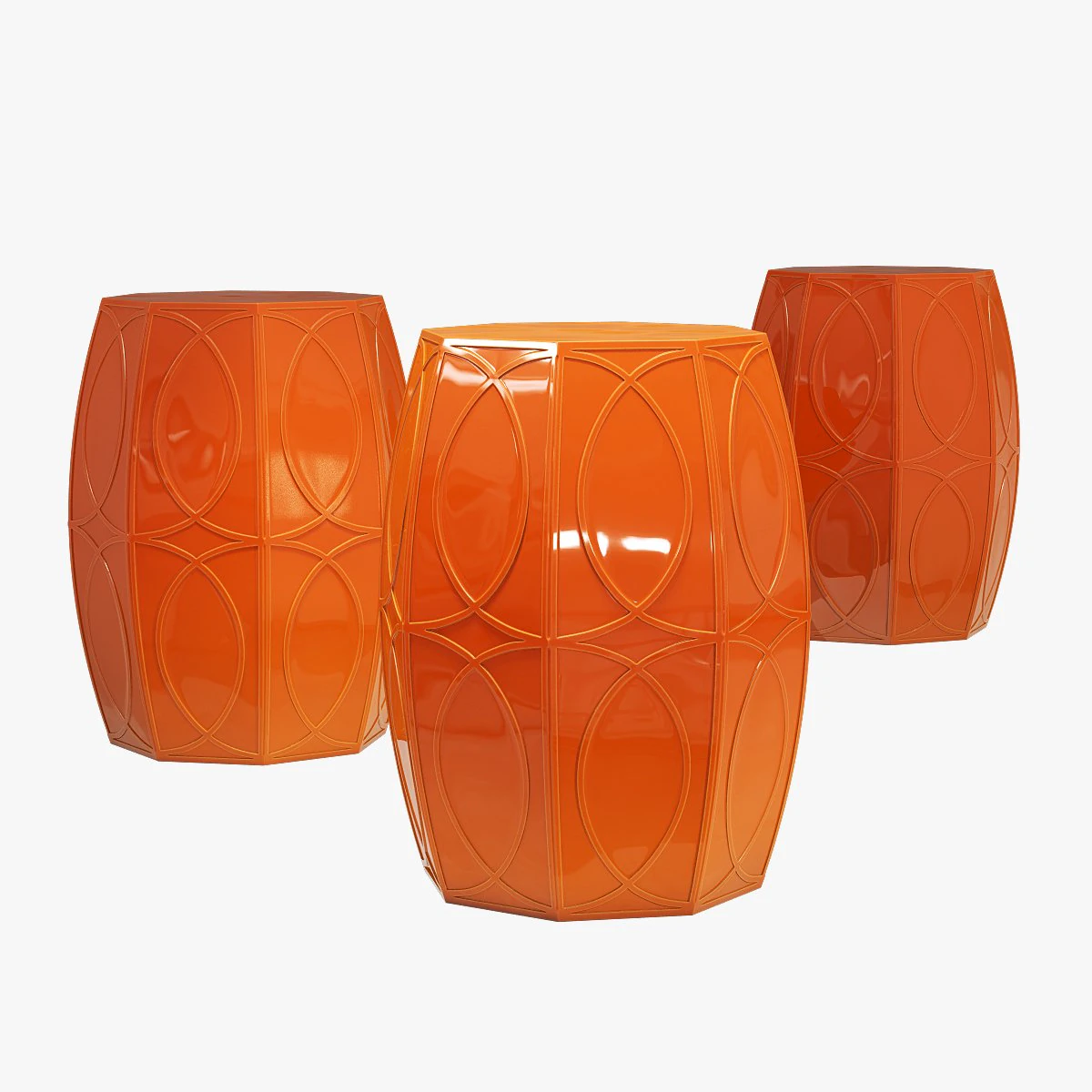 Kathy Kuo home modern coastal beach treillage garden stool 3D Model .c4d .max .obj .3ds .fbx .stl .blend 
