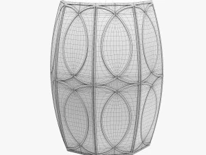Kathy Kuo home modern coastal beach treillage garden stool 3D Model
