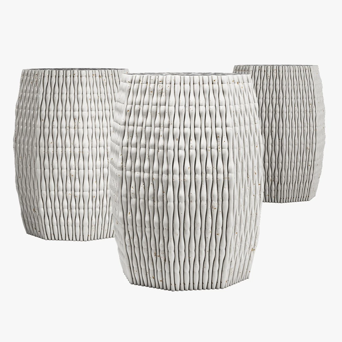 Kathy Kuo home ravi global bazaar porcelain bamboo stool 3D Model .c4d .max .obj .3ds .fbx .stl .blend 
