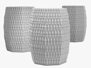 Kathy Kuo home ravi global bazaar porcelain bamboo stool 3D Model