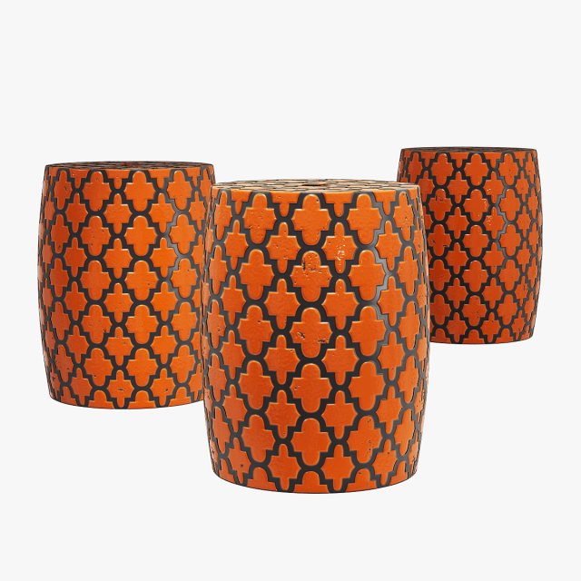 New pacific direct quatrefoil garden stool 3D Модель .c4d .max .obj .3ds .fbx .stl .blend 
