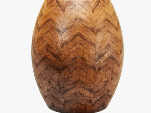 Rouge decor banana bark drum stool 3D Model