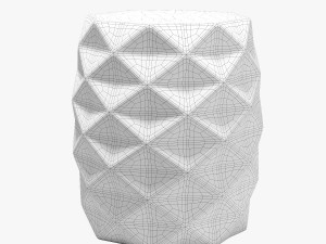 Rouge decor facet blue stool 3D Model