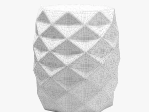 루즈 장식 패싯 블루 스툴 3D 모델