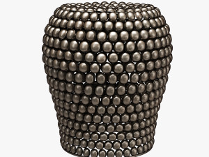 Rouge decor iron beaded black stool 3D Model