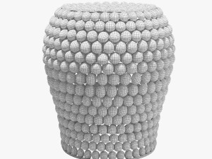 Rouge decor iron beaded black stool 3D Model