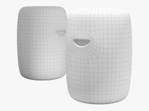 Rouge decor pill stool 3D Model