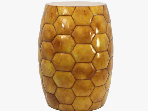 Rouge dekor kaplumbağa altın tabure 3D Model