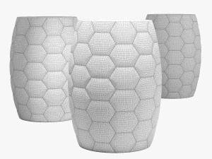 Rouge dekor kaplumbağa altın tabure 3D Model