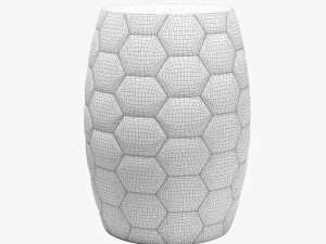 Rouge dekor kaplumbağa altın tabure 3D Model