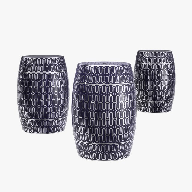 Sagebrook home ceramic garden stool 3D Model .c4d .max .obj .3ds .fbx .stl .blend 