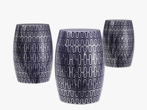 Sagebrook home ceramic garden stool 3D Model