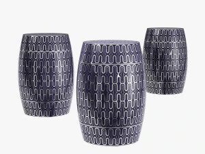 Sgabello da giardino in ceramica Sagebrook Home Modello 3D