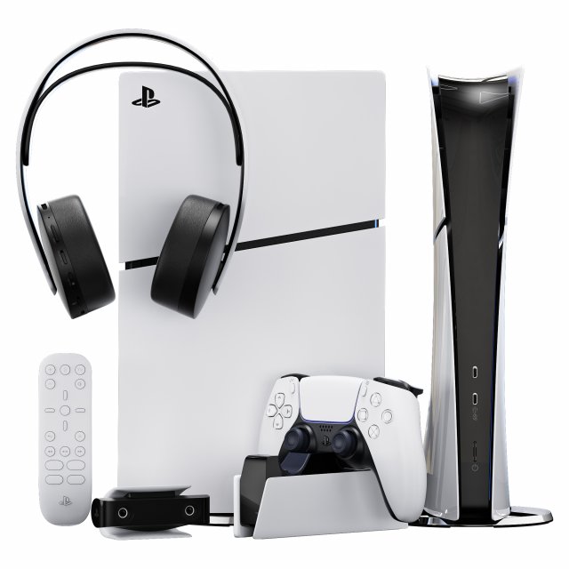 Sony Playstation 5 slim set 1 3D 模型 .c4d .max .obj .3ds .fbx .stl .blend 