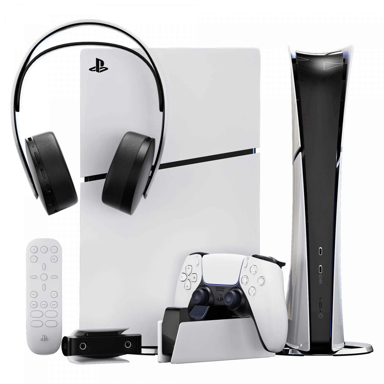 Sony Playstation 5 slim set 1 3D Model .c4d .max .obj .3ds .fbx .stl .blend 
