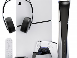 Sony Playstation 5 slim set 1 3D मॉडल
