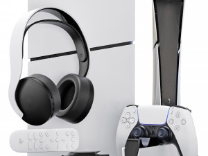 Sony Playstation 5 slim set 1 3D 模型