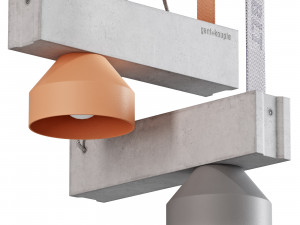 Pluskouple block ceiling lamp 3D Model