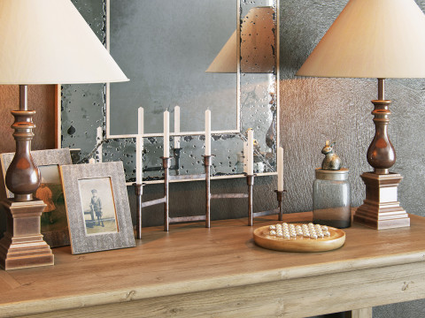 Flamant decorative set 003 Model 3D