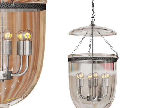 Flamant lampadario a 6 luci in vetro Ruford Modello 3D