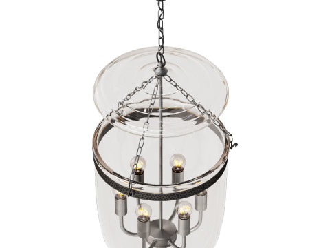 Flamant ruford glass 6 lamps chandelier 3D Model