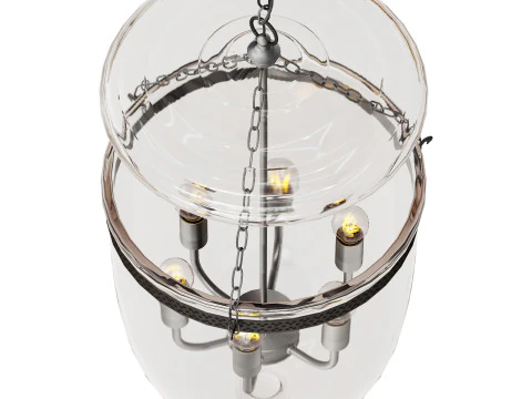 Flamant lampadario a 6 luci in vetro Ruford Modello 3D