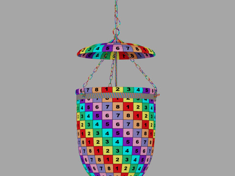 Flamant ruford glass 6 lamps chandelier 3D Model