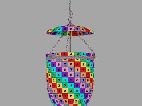 Flamant lampadario a 6 luci in vetro Ruford Modello 3D