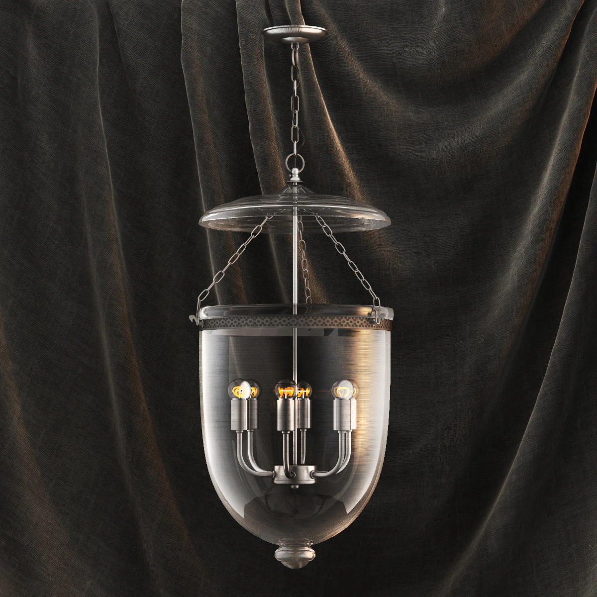 Flamant lampadario a 6 luci in vetro Ruford Modello 3D .c4d .max .obj .3ds .fbx .stl .blend 