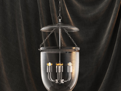 Flamant ruford glass 6 lamps chandelier Model 3D