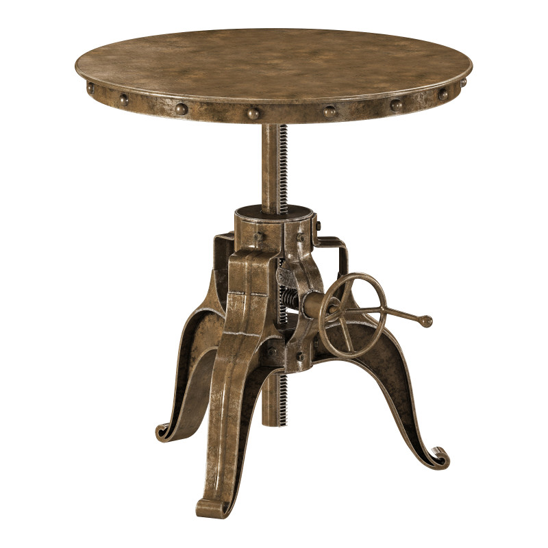 Kathy Kuo home fronzoni industrial loft antique nickel crank side table 3D 모델 .c4d .max .obj .3ds .fbx .stl .blend 