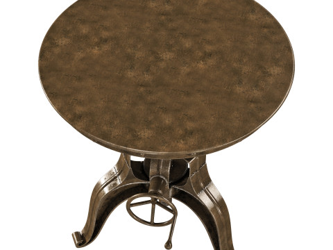Kathy Kuo home fronzoni industrial loft antique nickel crank side table 3D 모델