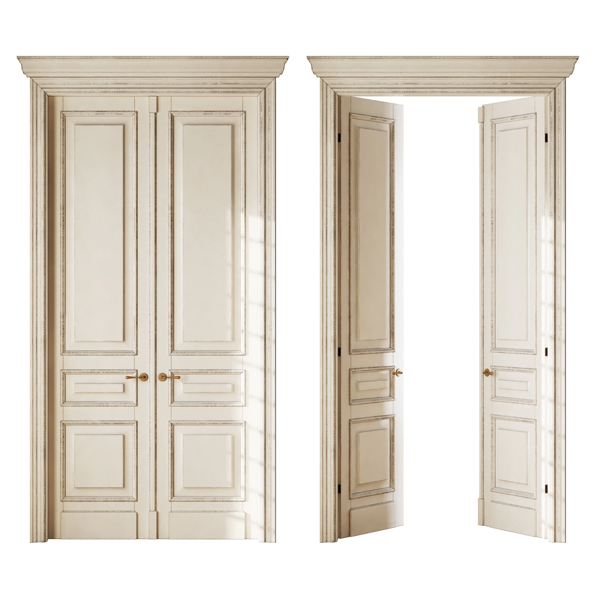 Old classic door 006 3D Model .c4d .max .obj .3ds .fbx .stl .blend