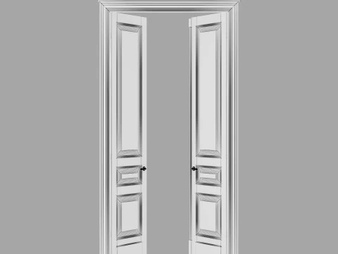 Old classic door 006 3D Model