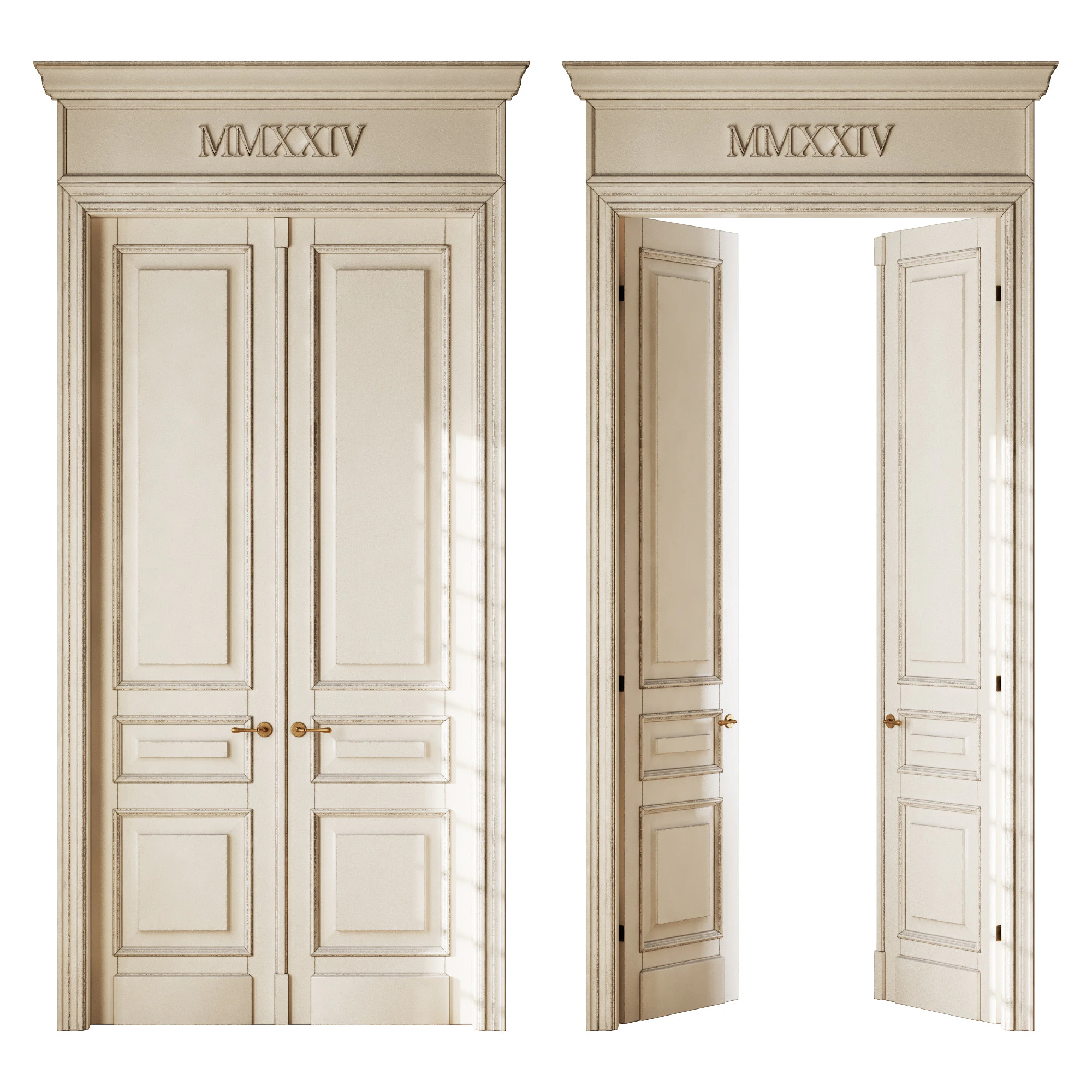 Old classic door 007 3D Model .c4d .max .obj .3ds .fbx .stl .blend