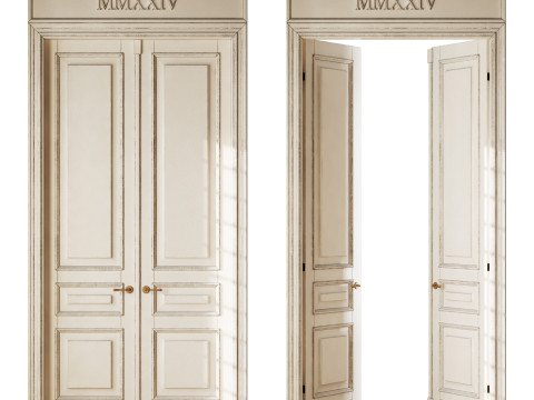 Old classic door 007 3D Model