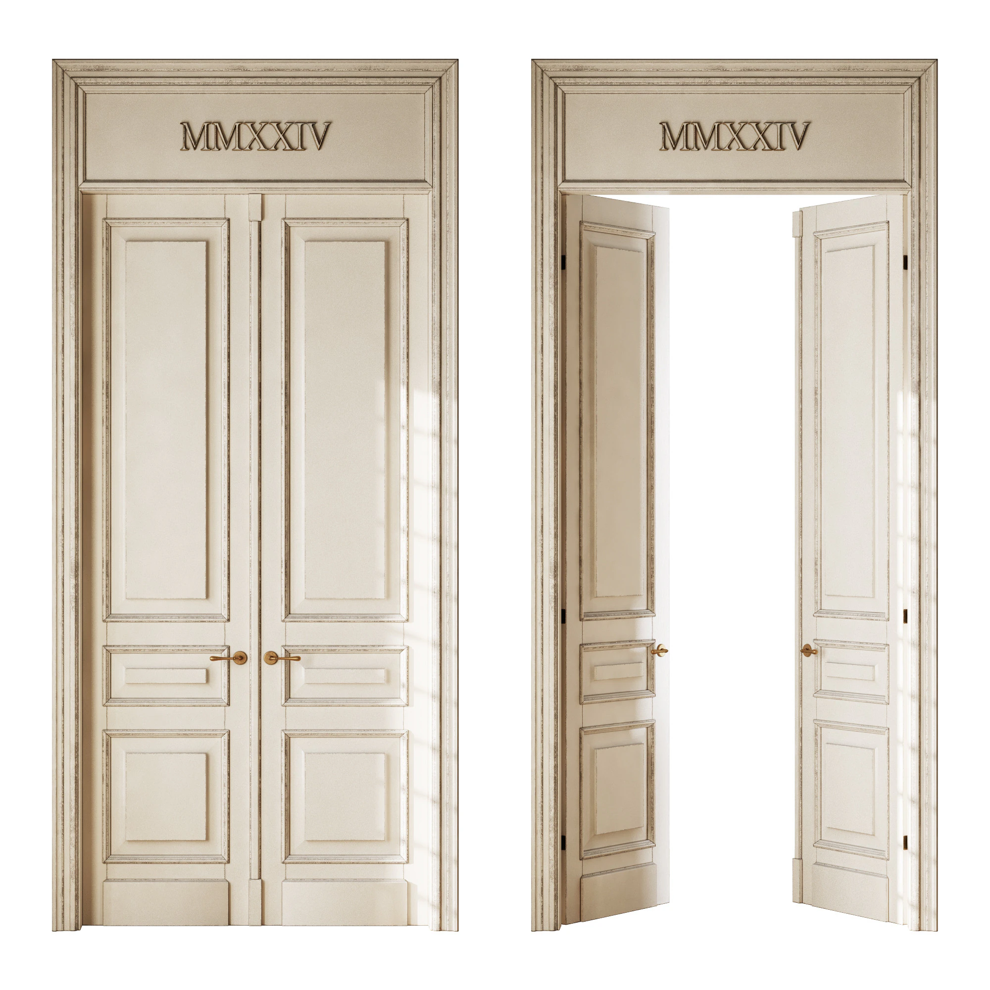 Old classic door 008 3D Model .c4d .max .obj .3ds .fbx .stl .blend 