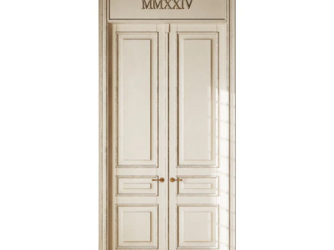 Old classic door 008 3D Model
