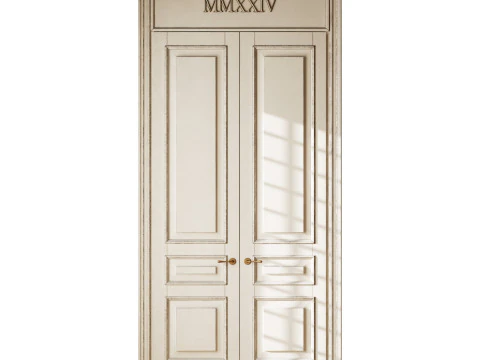 Old classic door 008 3D Model
